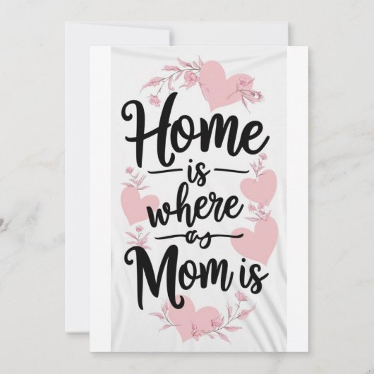 家はママがいる場所で、母の日のギフトカード 招待状 (裏面)