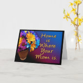 家はママがいる場所カラフル、 カード (黄色い花)