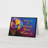 家はママがいる場所カラフル、 カード (正面)