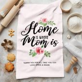 家はママがいる場所パーソナライズされた キッチンタオル
