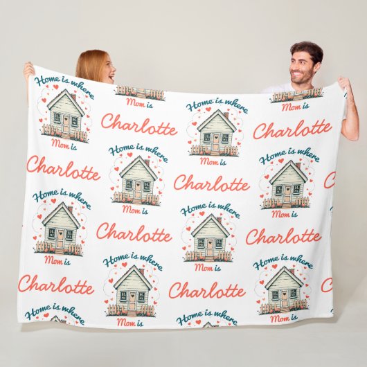 家はママがいる場所 | かわいい感傷的なママ フリースブランケット (インサイチュ)