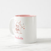 家はママがいる場所 | シンプル&かわいい母の日 ツートーンマグカップ (正面左)