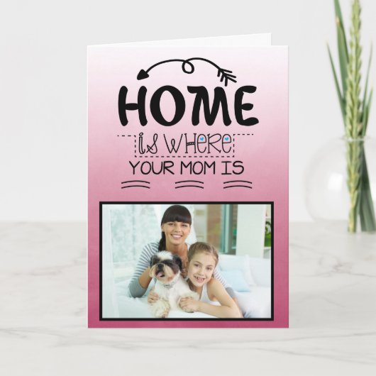 家はママがいる場所…パーソナライズされた母の日 サンキューカード (正面)