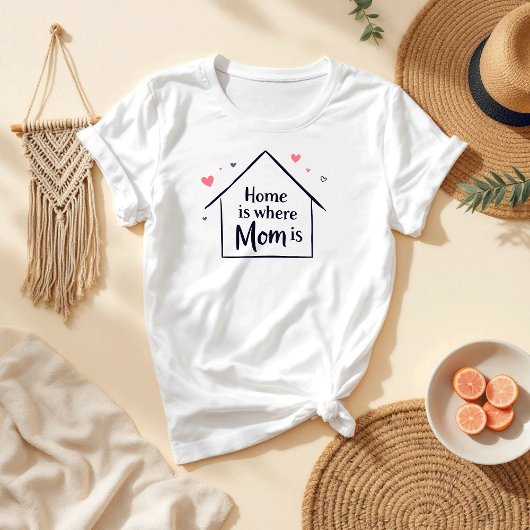 家はママがいる場所 | ミニマルな母の愛 Tシャツ