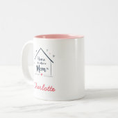 家はママがいる場所 | ミニマル母の日 ツートーンマグカップ (正面左)