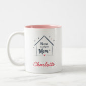 家はママがいる場所 | ミニマル母の日 ツートーンマグカップ (左)