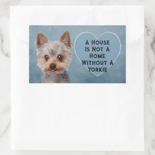 家はヨークシャーテリア無き家ではない 長方形シール (バッグ)