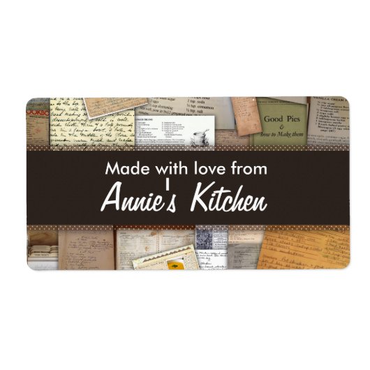 家はレシピにカスタマイズ可能なラベルをしました ラベル (正面)