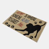 家は人が走犬を迎える場所 ドアマット (アングル)