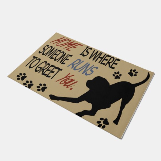 家は人が走迎える所だ ドアマット (アングル)