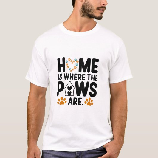 家は前足がTシャツの場所 Tシャツ (正面)