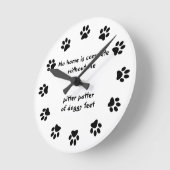 家は完全足のプリントではないです ラウンド壁時計 (傾斜)