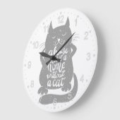 家は家ではない……-背景色の選択 ラージ壁時計 (傾斜)