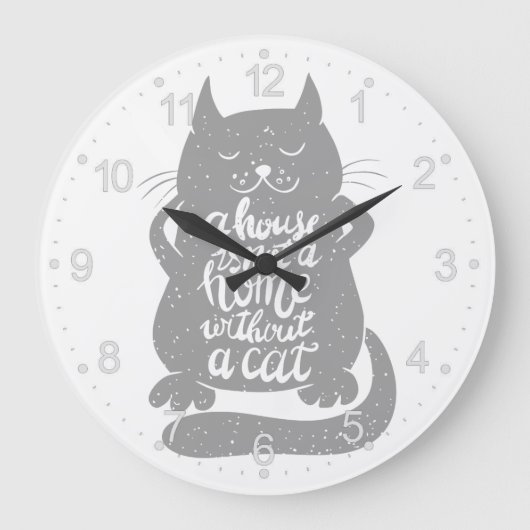 家は家ではない……-背景色の選択 ラージ壁時計 (正面)