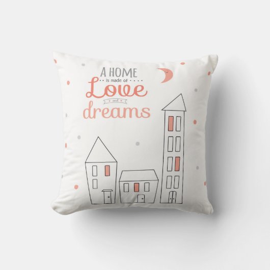 家は愛および夢から成っています クッション (正面)