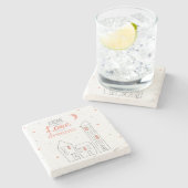 家は愛および夢から成っています ストーンコースター (横)