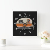 家は我々がそれを駐車する場所である スクエア壁時計 (ホーム)