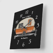 家は我々がそれを駐車する場所である スクエア壁時計 (傾斜)