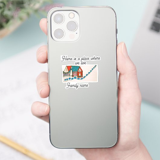 家は我々が住む家カスタマイズの名前 シール (スマートフォン)