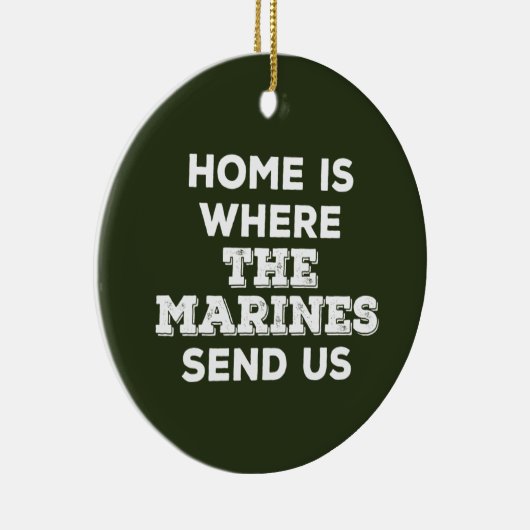 家は海兵隊員が私達に円のオーナメントを送るところです セラミックオーナメント (右)