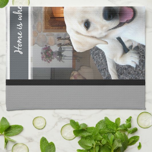 家は犬があるところです キッチンタオル (折り畳み)