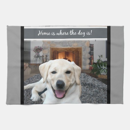 家は犬があるところです キッチンタオル (横)