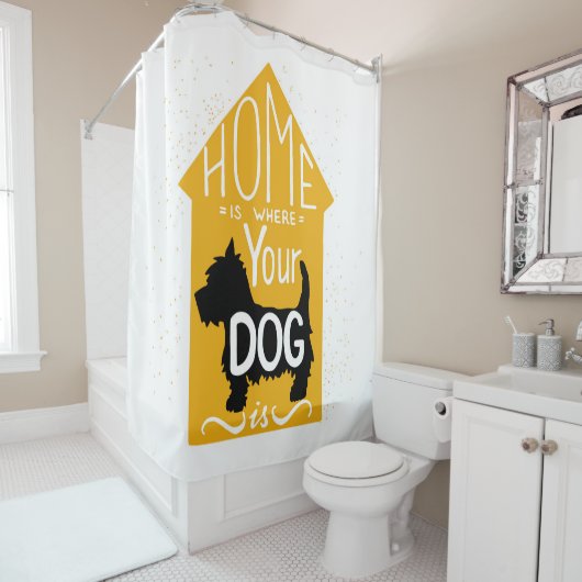 家は犬があるところです シャワーカーテン (インサイチュ)