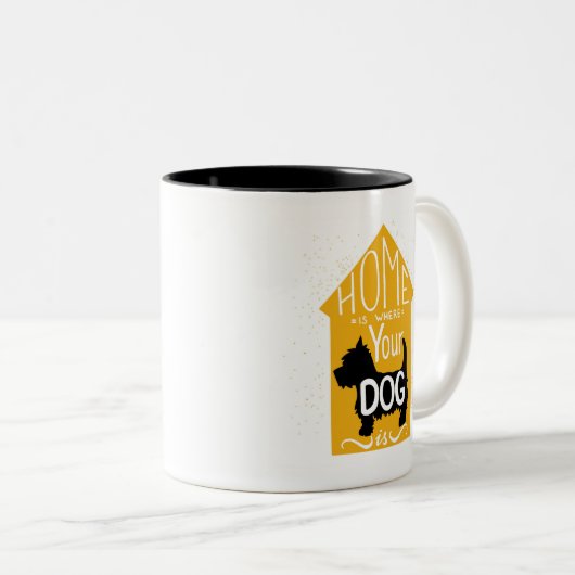家は犬があるところです ツートーンマグカップ (正面右)