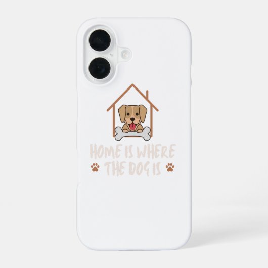 家は犬がいる場所 iPhone 16ケース (裏面)