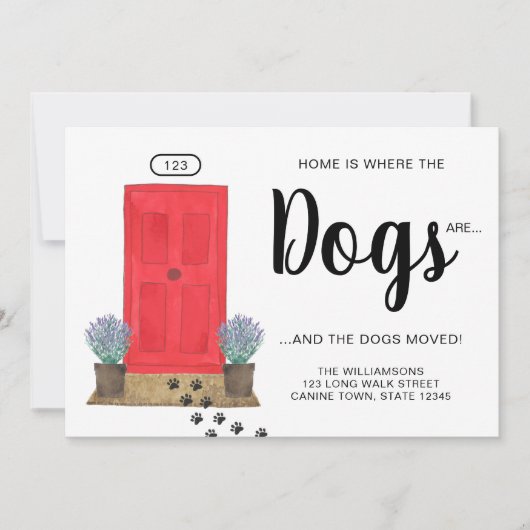 家は犬がドアを動いている 案内状 (正面)