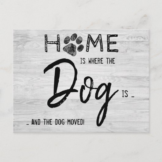 家は犬がペット移動する引っ越しましたである 案内ポストカード (正面)