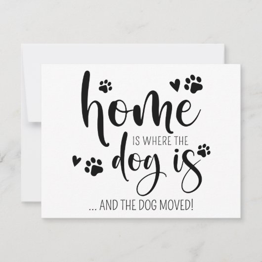 家は犬がペット移動する引っ越しましたである 案内状 (正面)