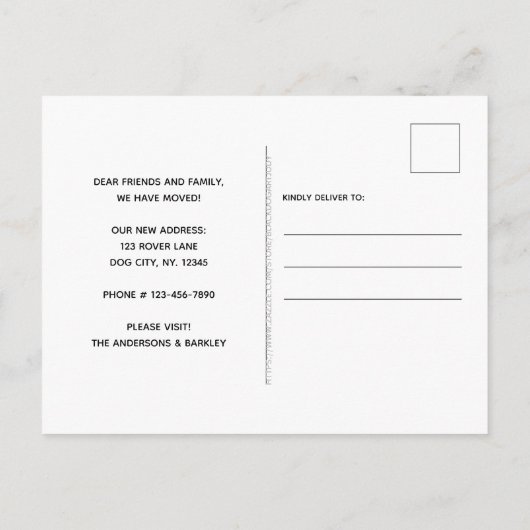 家は犬がペット移動引っ越しましたである 案内ポストカード (裏面)