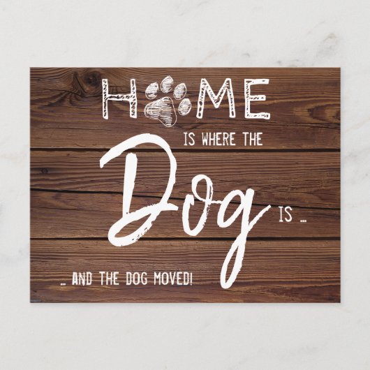 家は犬がペット移動引っ越しましたである 案内ポストカード (正面)