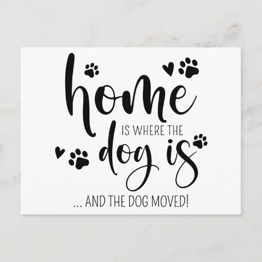 家は犬が動いているパーソナライズされた場所 案内ポストカード (正面)