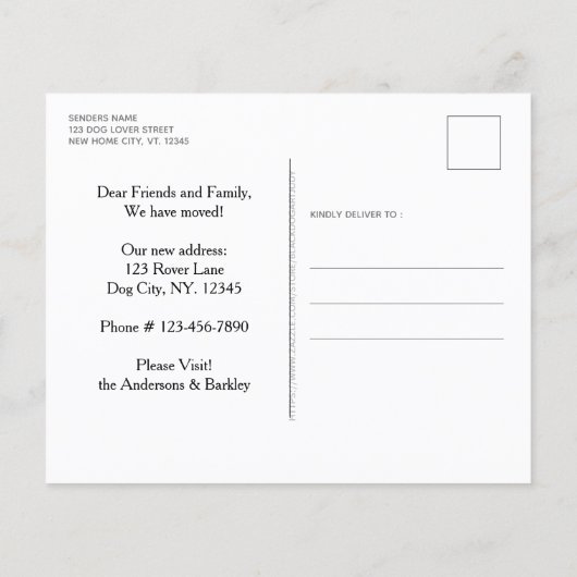 家は犬が引っ越しましたバジェットカードである (裏面)