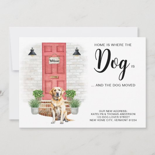 家は犬が移動している引っ越しましたの場所 案内状 (正面)