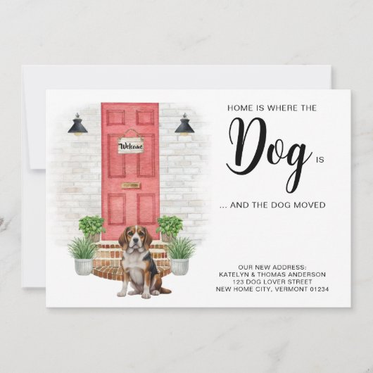 家は犬が移動している引っ越しましたの場所 案内状 (正面)