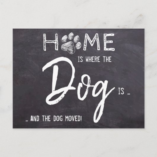家は犬が移動する引っ越しました犬である ポストカード (正面)