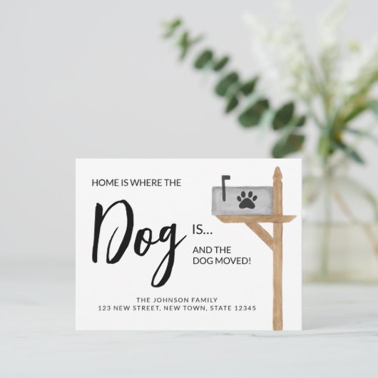 家は犬が移動する引っ越しました犬である 案内ポストカード (スタンド正面)