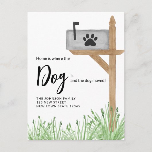 家は犬が移動する引っ越しました犬である 案内ポストカード (正面)