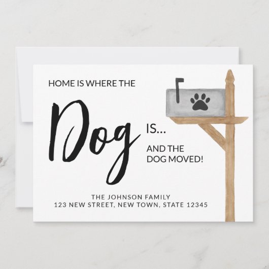 家は犬が移動する引っ越しました犬である 案内状 (正面)