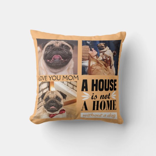 家は犬の写真のコラージュのない家ではない クッション (正面)