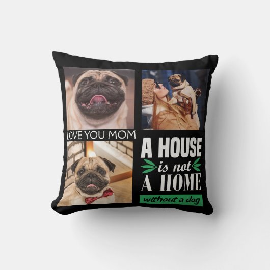 家は犬の写真のコラージュのない家ではない クッション (正面)