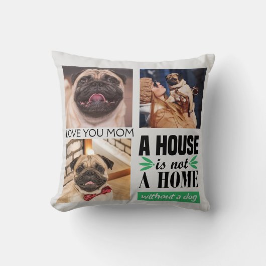 家は犬の写真のコラージュのない家ではない クッション (正面)