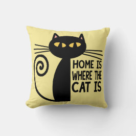 家は猫があるところです(ベージュ色) クッション