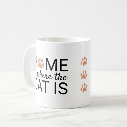 家は猫がバラ金箔のポープリント コーヒーマグカップ (正面左)