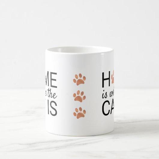 家は猫がバラ金箔のポープリント コーヒーマグカップ (中央)