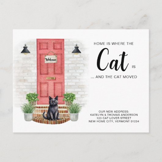家は猫が動く引っ越しました 案内ポストカード (正面)