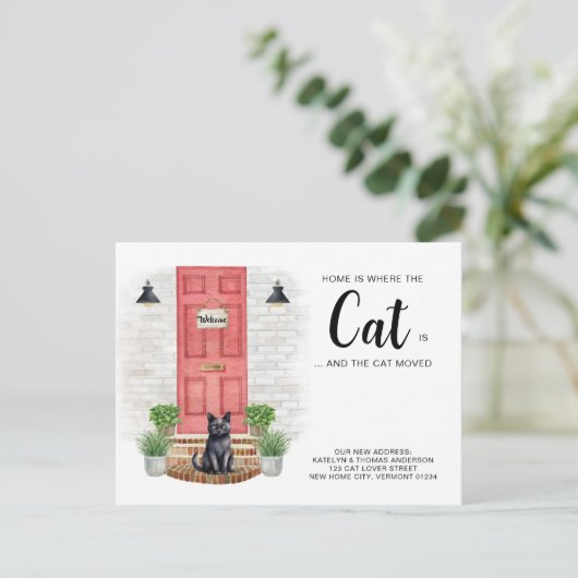 家は猫が動く引っ越しました 案内ポストカード (スタンド正面)
